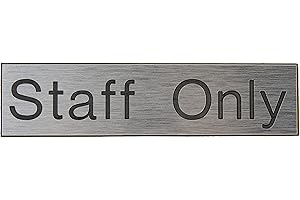 Caledonia Signs 59081 Staff Only Label, Engraved Aluminium Effect Pvc, Sign 140 mm x 35 mm