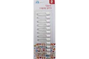 BEAUTIFUL BEGINNINGS Kits para cambio de pañales marca fun time toys. Modelo 12PCS WHITE NAPPY PINS