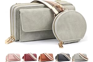 LEcylankEr Bolso Bandolera Mujer Bolso Pequeño en Piel de PU Bolso Movil Mujer con Correa Ancha Desmontable para Hombro y Monedero