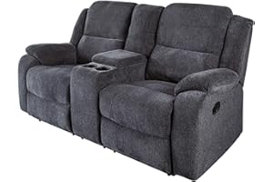 Invicta Interior riess-Ambiente Exklusiver 2er Kino Sessel Hollywood dunkelgrau Fernsehsessel Kinositze Heimkino Liegesessel verstellbar mit Getränkehalter Cupholder