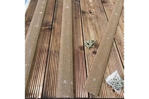 ANGLIA COMPOSITES Lot de 20 bandes de terrasse antidérapantes, 50 mm de large x 1000 mm de long, marron