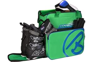 BRUBAKER ‘Super Champion’ - Série limitée - Sac à Chaussures de Ski, Sac Casque, Sac à Dos Ski - Vert Bleu