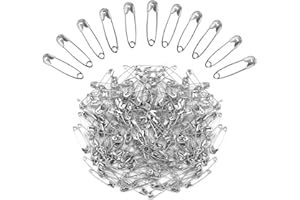 Hononwii 100 Pcs 19mm Sliver Safety Pins, Strong Nickel Plated Stainless Steel Small Safety Pin Assorted for Clothes, Arts & Crafts, Sewing and Pinning