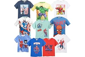Characters Cartoons Supereroi - Bambino - T-Shirt Maglia Maglietta a Maniche Corte - Primavera Estate