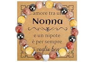 SereneGLow Festa Del Papa Idee Regalo Festa Dei Nonni Idee Regalo Festa Della Mamma Bracciale Pietre Naturali Bracciali Donna Originale Regalo Nonna Nonno Regalo Mamma Papa Regalo Coppia San Valentin