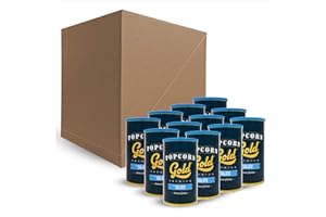 Fun Food Italia Popcorn Gold Premium, Senza Glutine, Gusto Salato, Confezione Risparmio da 12 Barattoli 40 G Cad