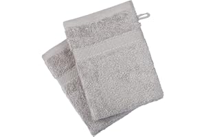 CTL COMFORT WITH QUALITY Pack of 12 100% Cotton Body Wash Mitts, Soft Face Cleansing Mitts, Bath SPA Terry Cloth, Reusable Makeup Remover Mitt Gloves Soft Face Mitten 16x21 cm (Silver Grey, 16x21 cm)