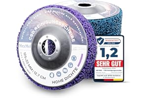 MeyMel® 5 Stück Premium CSD Scheibe 125mm 3x Grob & 2x Mittel | Hochleistungs- & Bruchsichere Reinigungsscheibe | Für Winkelschleifer 125mm | Rostentferner für Flex | Holz Metall Stein Beton