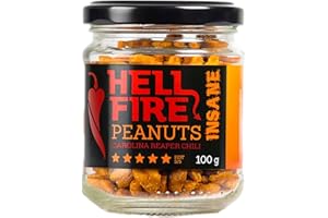 I LOVE SPICY Hellfire Peanuts Insane 100g Carolina Reaper Cacahuètes Super Épicées Snacks Salés; Piquant 5/5