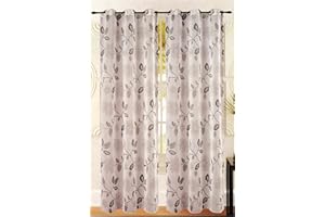 HOME ZEN HOUSEHOLD LINEN tenda art miste fantasie floreali primaverili autunnali con fiori e foglie drappeggi con 8 anelli in ferro molto scorrevoli in tessuto leggero non coprente semitrasparente dis cosmos
