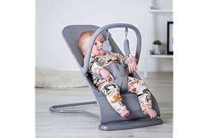 Red Kite Baya Bouncer - Transat ergonomique auto-rebondissant réglable avec barre de jouets (Gris tourterelle)