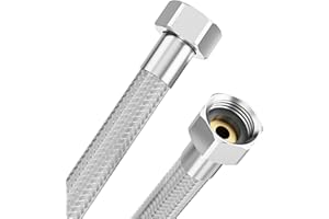 YUANNY Tuyau flexible 1/2" - Raccord des deux côtés - 100 cm - Pour robinet, robinet d'angle, lavabo, cuisine, salle de bain, WC