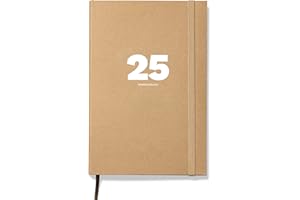 OD OCTÀGONDESIGN OCTÀGON DESIGN | 2025 Large Weekly Planner | Planificador semanal | 12 meses; enero - diciembre 2025 | Tamaño A4 | Color Kraft | Tapa semirrígida | Se mantiene totalmente abierto | Banda elástica