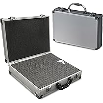 Custodia In Alluminio Per Strumenti Di Misura - 370x230x80 Mm, Con Schiuma E Lucchetto