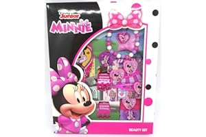TLD TDL Disney Minnie Mouse Boite Cadeau Fille 11 Pièces - Licence Officielle - Brosse À Cheveux - Chouchous - Pinces À Cheveux - Bague - Bracelet de Perles - Pinces à Cheveux - Beauty Set