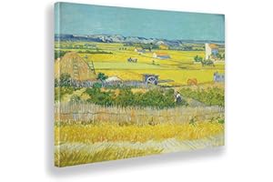 Giallobus - Quadro - Vincent Van Gogh - La Raccolta - Tela Canvas Telaio Standard - 140x100 - Pronto da Appendere - Quadri Moderni per la casa