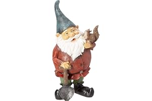 Design Toscano by Blagdon QM211241 - Figura decorativa (resina), diseño de gnomo con pala y ardilla
