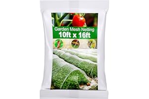 Wohohoho Garden Insect Mesh Netting 10ft x 16ft (3m x 5m), 1mm Ultra Fine Plant Covers for Garden Protection. Mosquito Net Pest Barrier for Vegetables Fruits Greenhouse Row Cover Raised Bed Barrier