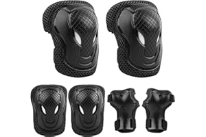 ValueTalks Kids/Youth Knee and Elbow Pads Set,Knee Pads for Kids Adjustable Protective Gear Set for Roller Skates Skateboard Scooter Inline Skating Cycling Bike Riding