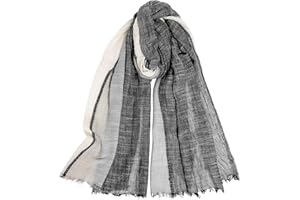 GOGOU Écharpe Hommes Mode Foulard de Plissée Coton Lin Hiver Echarpe Châle