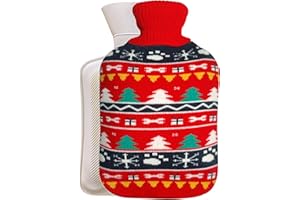 JINCHIDA Hot Water Bottle with Cover,2L Hot Water Bottles,Chirstmas Hot-Water Bag Warm Water Bag Rubber Hot Water Bottle for Pain Relief