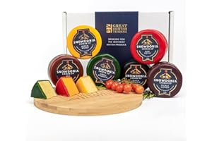 GREAT BRITISH TRADING LIMITED Snowdonia Cheese Company Ultimate Welsh Hamper - The Ultimate Cheese Gift Hamper of six truckles with Black Bomber, Red Devil & More from Great British Trading