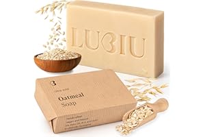 lubiu Savon Solide Corps à L'avoine - 100 g Savon Naturel - Doux Savon Main et Savon Visage Femme - Savon Surgras Bebe - Savon Sans Parfum - Savonnette