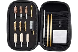 BOOSTEADY Kit de Limpieza Universal de Pistola de Calibre .357 / .38 / 9mm.40.45 Kit de Limpieza de Pistola con Cepillo de latón Jabón y Algodón, Producto de Limpieza y Mantenimiento para Caza