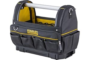 Stanley FatMax Pro-Stack Werkzeugtrage (geräumig und leicht zugänglich, wasserdichter Boden, 30kg Ladefähigkeit, aus stabilen 600 Denier Nylon, mit kompatibel mit dem TSTAK-System) FMST83296-1