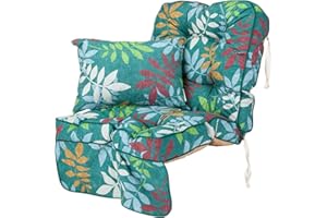 Alfresia Swing Seat Cushion - Replacement Garden Swing Seat Cushion, Classic Style, Matching Scatter Pillow Included, Tightly Packed Crumble Foam, Use Product (Alexandra Green Leaf)