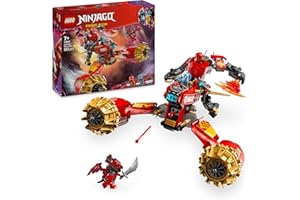 LEGO Ninjago La Moto tempête du Robot de Kai - Jeu de Construction Ninja avec 3 minifigurines Dont NYA équipée de 2 katanas d’Or - Idée de Cadeau d’Anniversaire pour garçon dès 7 Ans 71830