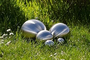 Köhko Kula dekoracyjna 3-58 cm (rozmiar 18 cm) matowa z wysokiej jakości stali nierdzewnej kula ogrodowa kula do stawu rozmiar 18 cm