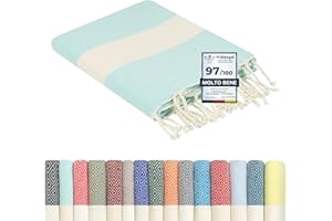 FLORA FURORA furora HOLIDAY Telo Mare Grande, cotone 100x200 cm | Telo Spiaggia antisabbia | Asciugamano Mare Fouta, frange e angoli - Pareo Donna Uomo Ragazzi | Pic Nic Beach Towel Coperta, lungo leggero