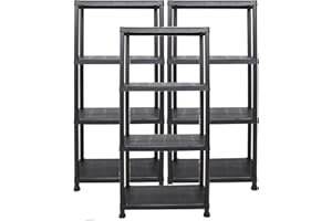 Ondis24 Étagère en plastique 3 x Étagère Étagère pour charges lourdes 60 x 30 x 135 cm