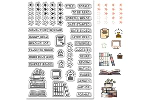 CRASPIRE Sello Transparente para Diario para Hacer Tarjetas Libros Estrellas Despertador Palabras Flores TV Bolsas Goma Pentagrama Silicona Reutilizable Transparente Manualidades Álbumes Recortes