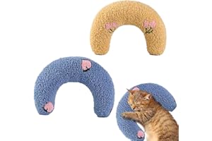 ZQSFPK 2 PCS Cat Pillow & Dog Pillow, Pillow Pets with Curved Soft Design, Improves Sleep for Cats & Dogs, Bendable Soothing Pet Bed Pillows, Calming Plush Toys for Bedroom, Sofa, Durable & Machine Washable