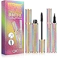 Joyeee Mascara Eyeliner Set, 4D Silk Fiber Eyelash Mascara and Liquid Eyeliner, Thicker Voluminous Eyelashes, Long-Lasting Waterproof Smudge-Proof Eyes Makeup Kit(01)