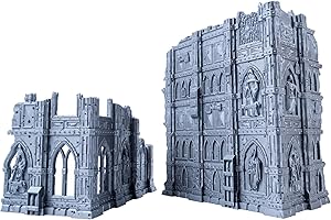 3D Vikings Domina Ferrum Ruins Set: Grim Dark Gothic Sci-Fi Terrain für Tabletop RPGs und Wargames, 28/32 mm Maßstab, unlackiert