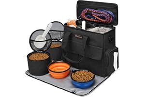 MODOKER Airline Approved Pet Travel Bag, Weekend Travel Set for Dog and Cat, Tote Organizer with Multi-Function Pockets