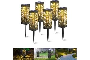 kefflum 6 Pièces Lampes Solaires Jardin,Exterieure Étanche Lumiere Paysage Lampe Jardin Sans Fil Led Décoration Eclairage Solaire Pour Patio Chemin