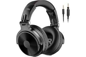OneOdio Bluetooth Kopfhörer Over Ear,110 Std Spielzeit Kopfhörer Kabellos Bluetooth, HiFi Stereo, Eingebautes Mikrofon, Faltbares Wireless Headphones mit 50mm Treiber für Handy/Laptops/PC,Schwarz