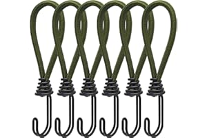 BLLREMIPSUR Elastic Bungee Rope with Hooks, Metal Shock Cord Hooks for Outdoor Tying Down Tarpaulins, Motorcycle Transport Locking Load Securing