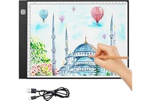 AUAUY A4 Tavoletta Luminosa per Disegnare, Ultrasottile Lavagna Luminosa, Scatola luminosa a LED, con Luminosità Regolabile, per Animazione,Schizzi,Progettazione,Pittura a Diamante 5D