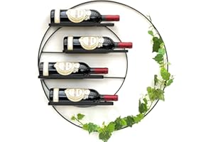 DanDiBo Botellero de pared de metal de 55 cm, color negro, redondo, 96213