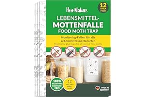 Hey Nature trappola anti tarme alimentari, 12 pezzi, trappole anti farfalline alimentari senza insetticidi. Effetto d'attrazione massimo per rilevare l'infestazione, trappola di monitoraggio antitarme