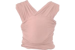 Ergobaby Aura Baby Wrap Carrier & Sling for Newborn to Toddlers up to 11kg (0-3 yrs), 100% Viscose, Comfort & Stretch with Built-in Storage Pocket, Blush Pink