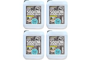 Liquipak Sodium Hypochlorite 20 Litres Patio Cleaner (4x5L) | High Strength 14-15% Concentration | Swimming Pool Liquid Chlorine & Black Spot Remover | Bleach Solution