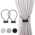 Magnetic Curtain Tiebacks Clips, 2PCS Window Curtain Holdbacks Magnetic Curtain Straps Strong Magnetic Curtain Buckle Decorative Magnetic Curtain Holdback for Blackout Window Treatment Home Office