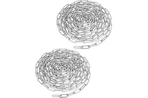 QWORK® 2 Stück Verzinkte Stahlkette - Ø 3 mm - 5 m - Rostbeständig - für Wäscheleine/Hängepflanzen/Hundekette/Fahrradschloss/DIY Dekoration