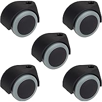 Ruote Per Sedia Ufficio 11 Mm | In Gomma Silenziose | Proteggono Pavimenti | Set Da 5 | Grigio - Foto 5